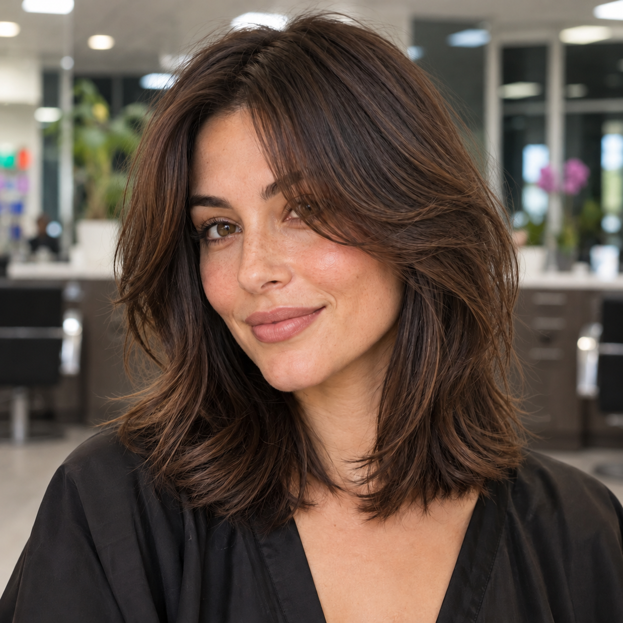 Soft, layered haircut and style by Beheshte Sadeghi